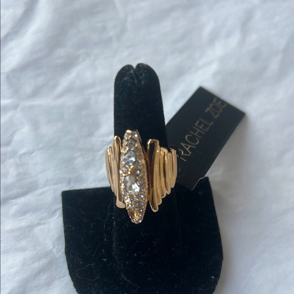 Rachel Zoe Gold Ring with Crystals